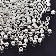 Perler - seed beads af forsølvet metal. 2 mm. 300 stk.
